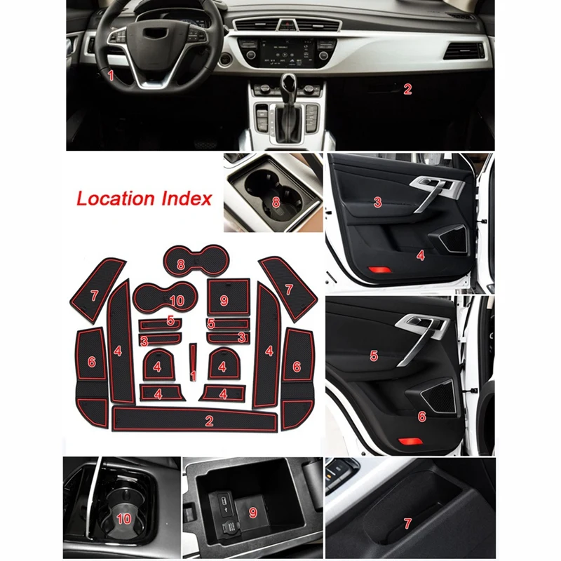 19 шт. автомобильные коврики для дверей Нескользящие резиновые прокладки ворот