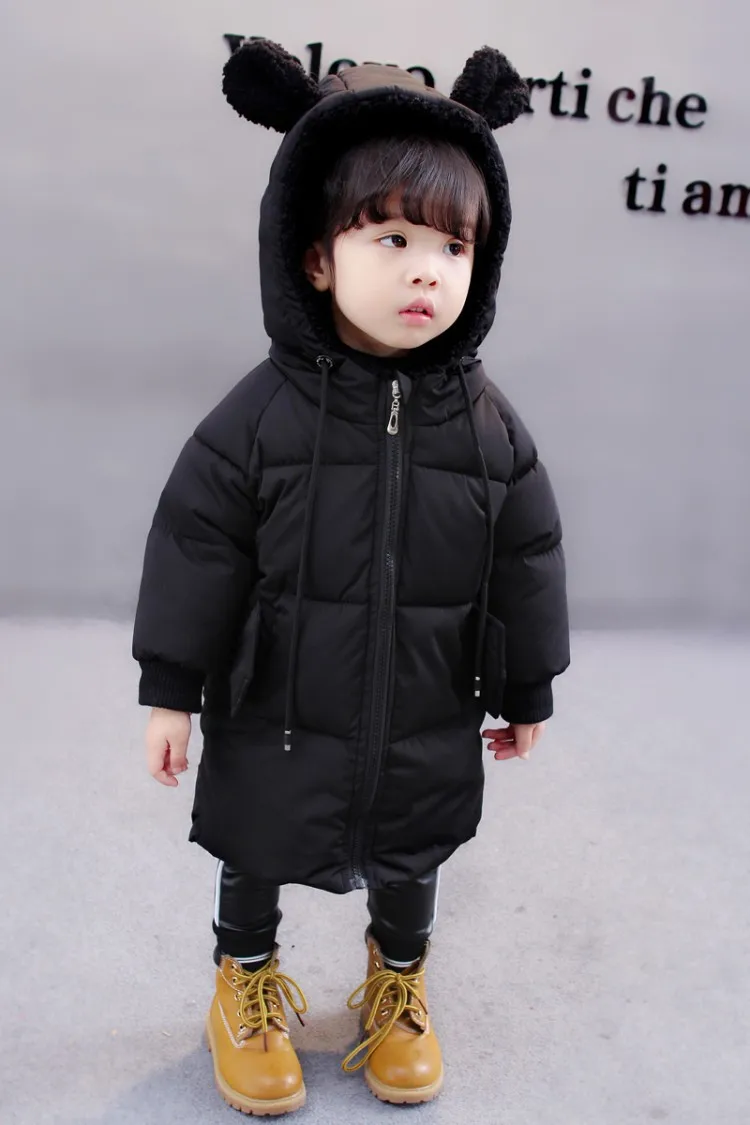 Зимние куртки с капюшоном для девочек 1-7 лет детская одежда пальто мальчиков