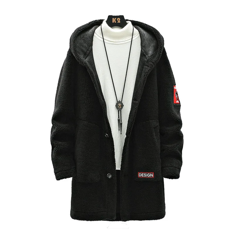 Мужское длинное зимнее пальто модная повседневная утепленная однобортная
