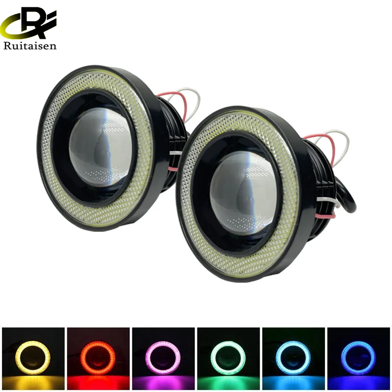 

2pcs COB LED Headlight Angel Eyes Bulb Waterproof Car Daytime Running Driving Lights Auto Fog Lamp 64mm 76mm 89mm Universal 12V