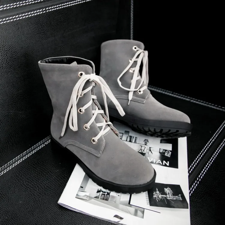 

Oversized 11 12 boots women shoes ankle boots for women ladies boots shoes woman winter Tie with round head