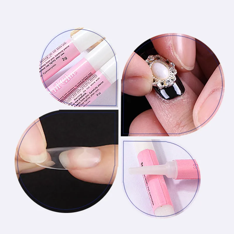 

10pcs/set Mini Beauty Nail Glue False Art Decorate Tips Acrylic Glue Nail Accessories 2g False Nail Extension Glue