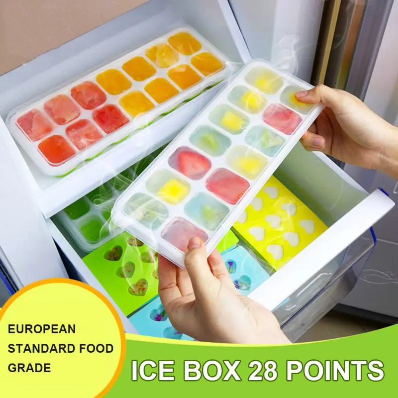 Новый лоток для льда из пищевого силикона DIY дома с крышкой форма Форма