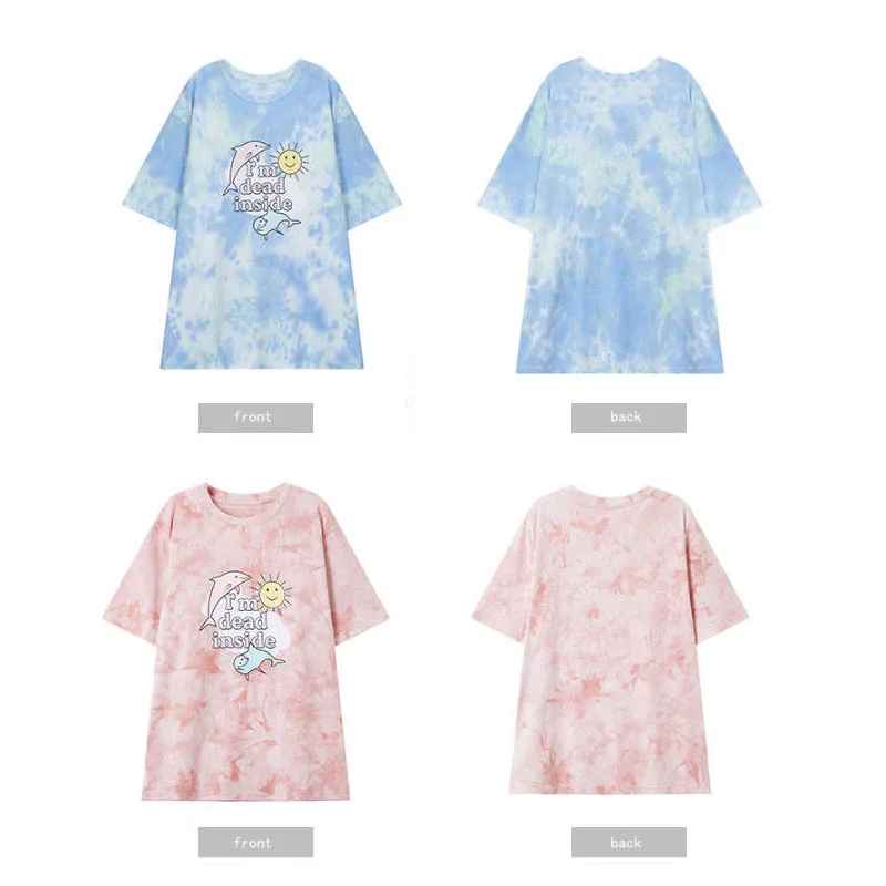 Женская футболка с коротким рукавом и принтом в виде дельфина - купить по