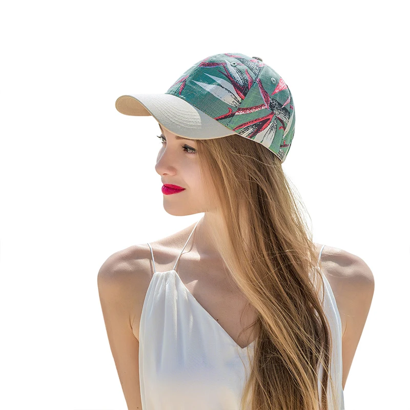 

New Spot European and American Printed Sunscreen Baseball Caps Amazon Adjustable Summer Ladies Hats