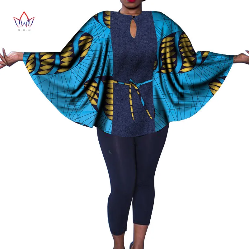 Africa Women Bazin Riche Dashiki Shawl Top African Print Tops Shirt Plus Size M-6XL Clothes Accessory SP035 | Тематическая одежда