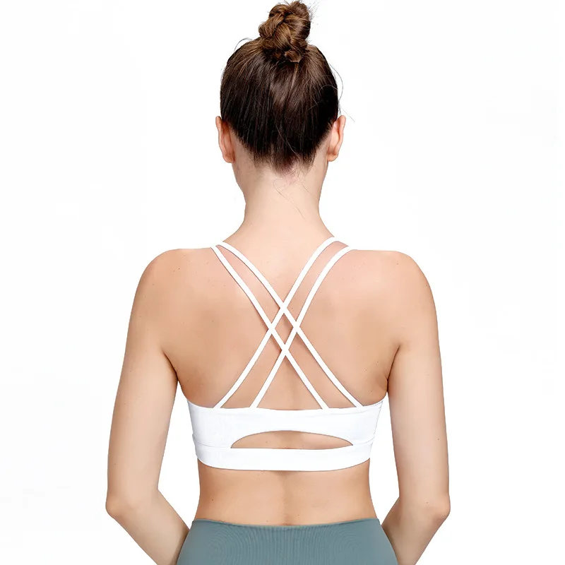 

Women Yoga Underwear Sports Beauty Back Shockproof No Rims Sleeveless Sexy High Elastic Gym Yoga Top Vest Bra Underwear Female