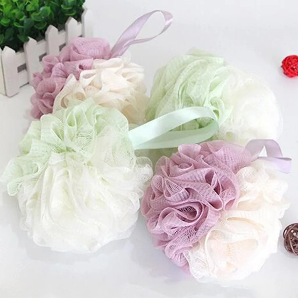 Губка для ванны и душа Loofah пуф сетчатый мяч Отшелушивающий Скруббер премиум
