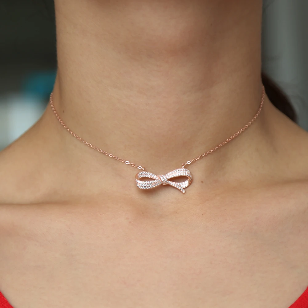 Корейская Мода циркония звенья цепи ожерелья Девушка Прекрасный Серебряный Ясно