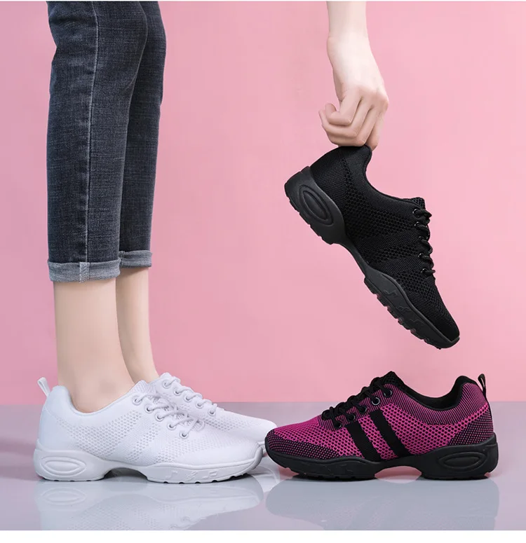 

2021 New Mesh Breathable Soft Sole Sports Dance Performance Shoes Casual Running Shoes