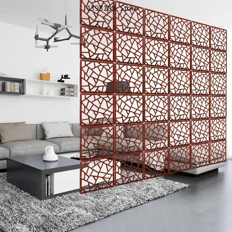 Европейский складной экран занавес комнаты перегородка мульти-функциональный деревянный экран подвесной полый перегородка с металлическим украшением