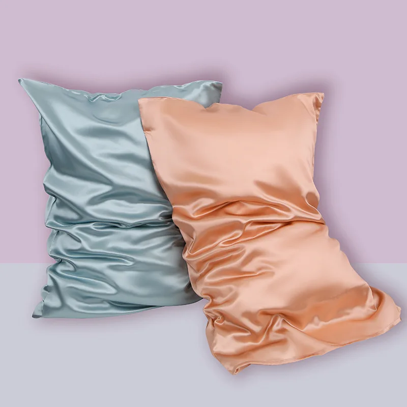 Funda de almohada de seda de morera, funda de almohada de sat&eacute;n brillante, 48x74 Cm, 100%-1