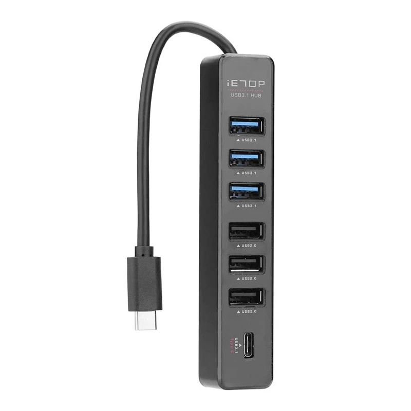 7 портов Type C концентратор Высокоскоростной 5 Гбит/с USB 3 1 2 0 сплиттер для