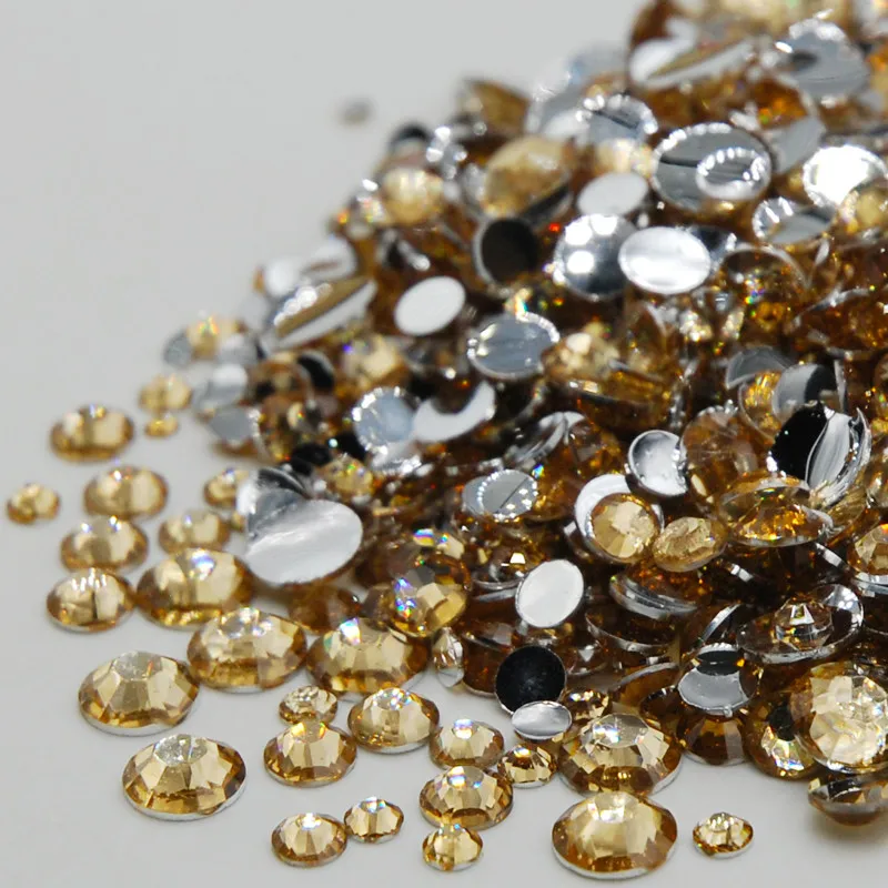 Discount Promotion!Mixed Sizes Light Brown 3D Nail Art Decoration Flat back Strass Acrylic Rhinestones For Clothing | Красота и