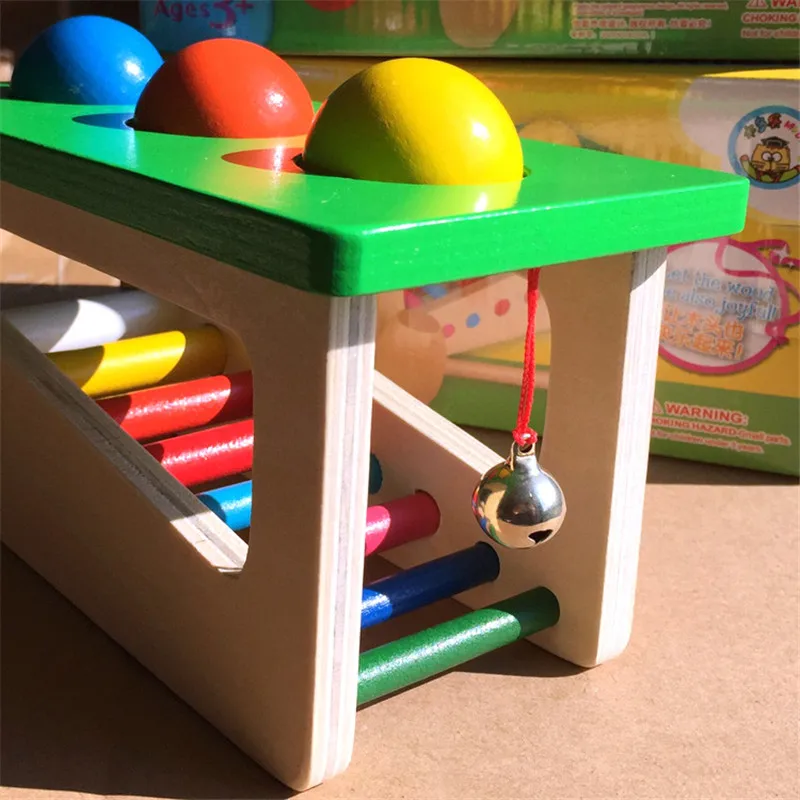 Забавный красочный деревянный молоток, ударный шар, игрушки для игр, музыкальные игрушки, создающий звук, Искусственный деревянный Ранний О... от AliExpress WW