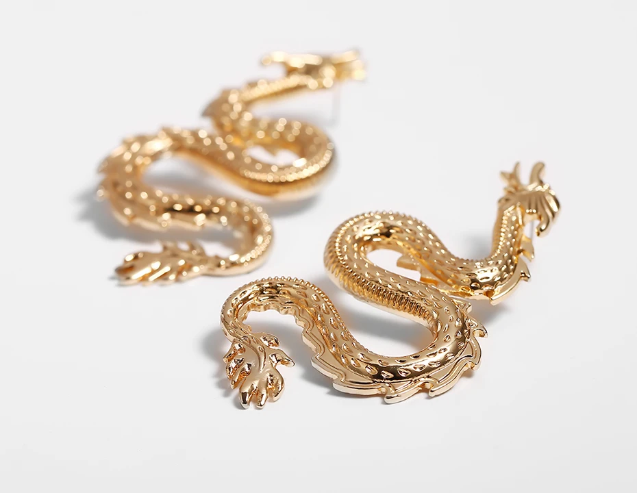 Женские серьги-гвоздики из золотого и серебряного сплава в китайском стиле, простые модные серьги в стиле панк, массивные серьги, ювелирное изделие, подарок