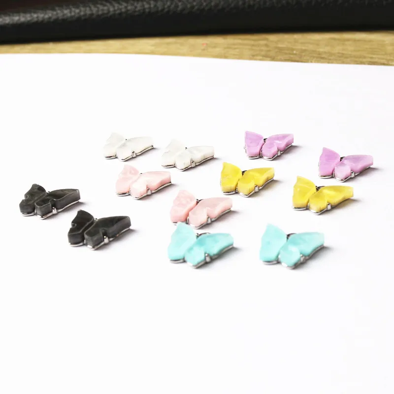 10 шт./лот трендовые акриловые подвески в виде бабочек из сплава милые DIY Подвески