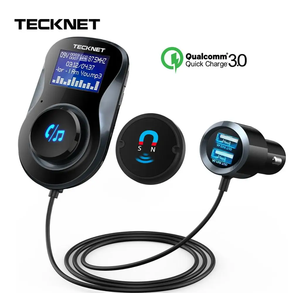 TeckNet 5 в 3.4A двойной зарядное устройство USB магнитное вентиляционное отверстие с FM