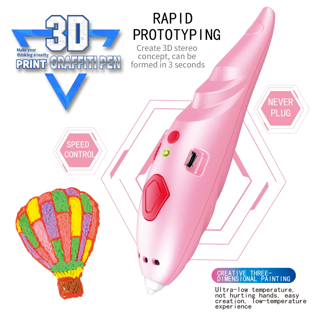Ручка для 3d печати DIY ручка карандаш рисования стилевая нить PLA детей Обучающие