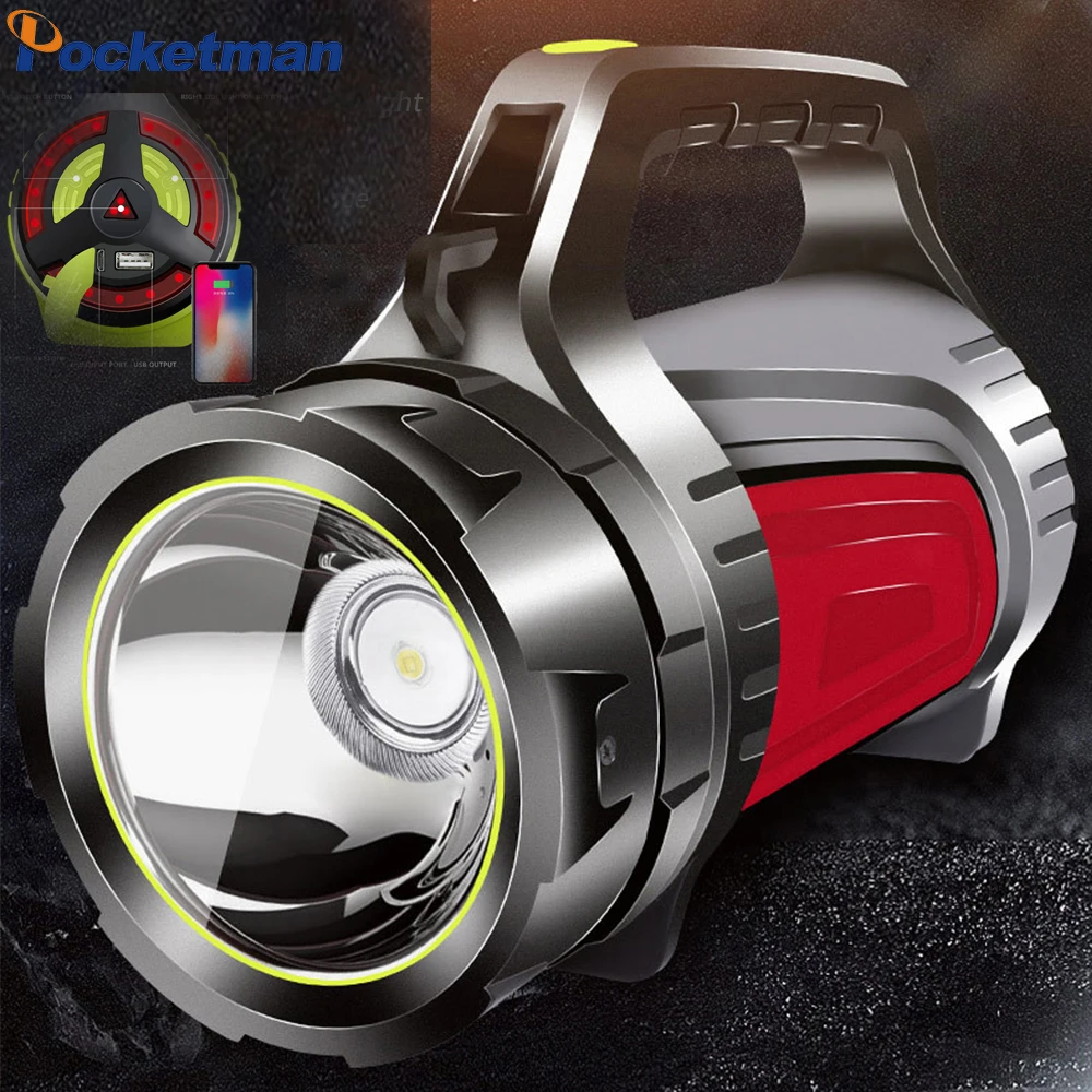 Самый мощный Перезаряжаемые прожектор светодиодный Ручка фонарика ультра