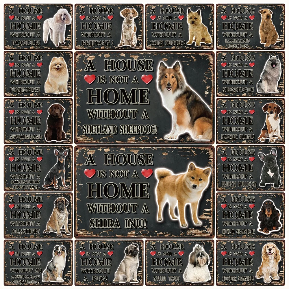 Оловянный постер [Kelly66] с изображением домашних животных собак померанского