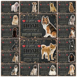 Оловянный постер Kelly66 с изображением домашних животных, собак, померанского мопса, Сиба-ину-Йорка, металлический знак, домашний декор, Настенная картина размером 20*30 см Dy111