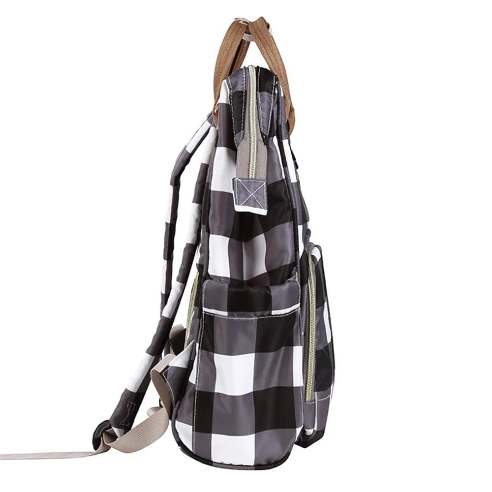 

Cute Kids Plaid Buffalo Baby Bag Check Backpack Fashion Stroller Bag Nappy Bag Zipper Diaper Bags