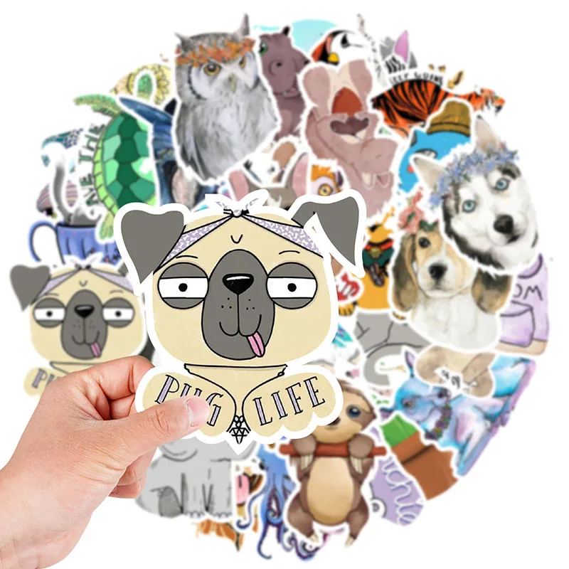 

10/30/50Pcs/set Cartoon Pet Collection Cute Animal Stickers For Suitcases Phone Case Laptop Skateboard Scrapbook Kids Diy