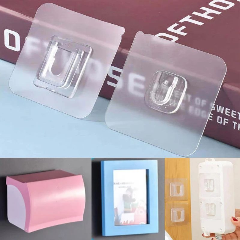 

Double-Sided Adhesive Kitchen Wall Hook Hanger Strong Transparent Wall Storage Sucker For Kitchen Bathroom Hooks