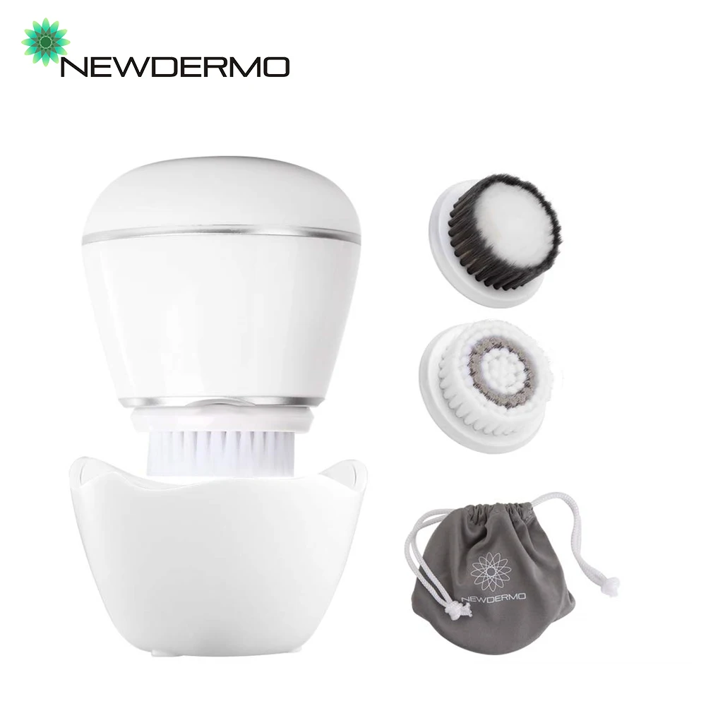 

Newdermo 2 in 1 Electric Ultrasonic Facial Cleaner Skin Pore Deep Cleaning Machine Beauty Washing Shrink Pores Massage Brush