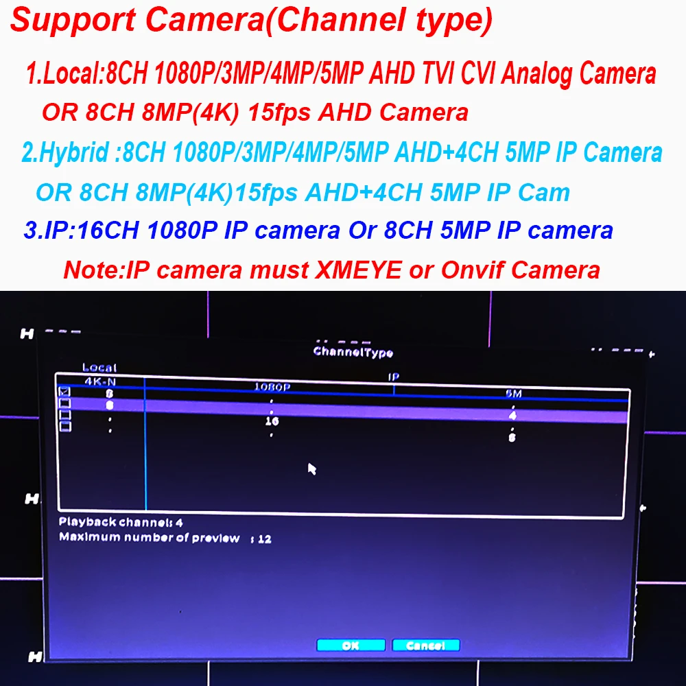 бесплатная доставка XMEYE 8 каналов 4K-n 5 МП 6 в 1 AHD-камера DVR NVR гибридный