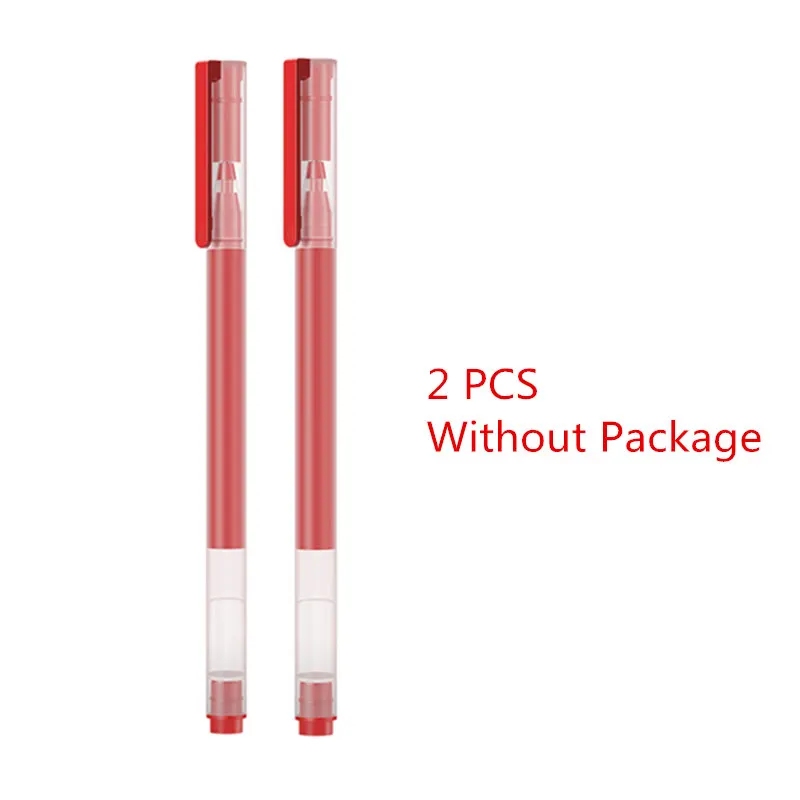 Xiao mi Pen, mi jia, суперпрочный пишущий знак, ручка mi Pen, 0,5 мм, ручки для подписи, гладкие, швейцарские, сменные, mi Kuni, японские чернила - Цвет: 2pcs red