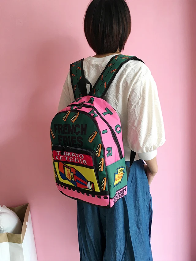 Креативный холщовый рюкзак с принтом граффити для девочек индивидуальный модный