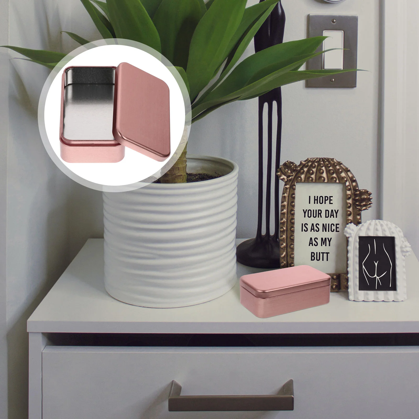 

4 шт. пустые железные жестяные шкафы для хранения фотоподарков Органайзеры