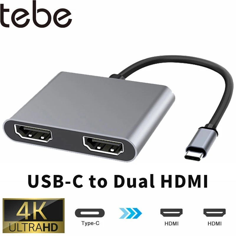 Tebe USB C محور محول نوع-c إلى 4K HDMI-متوافق محطة إرساء VGA دعم MST لماك بوك HP متعدد ميناء USB-C محور