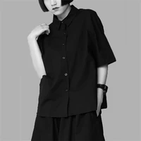ladies short sleeve shirt summer style yamamoto style pocket fashion loose casual large size short sleeve shirt