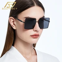 simprect gradient oversized polarized sunglasses women 2022 vintage square sun glasses luxury brand designer shades for women