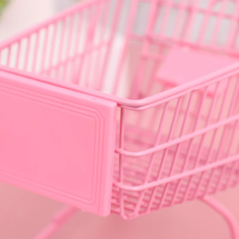 Розовая железная кукла корзина для покупок домашняя настольная ювелирных