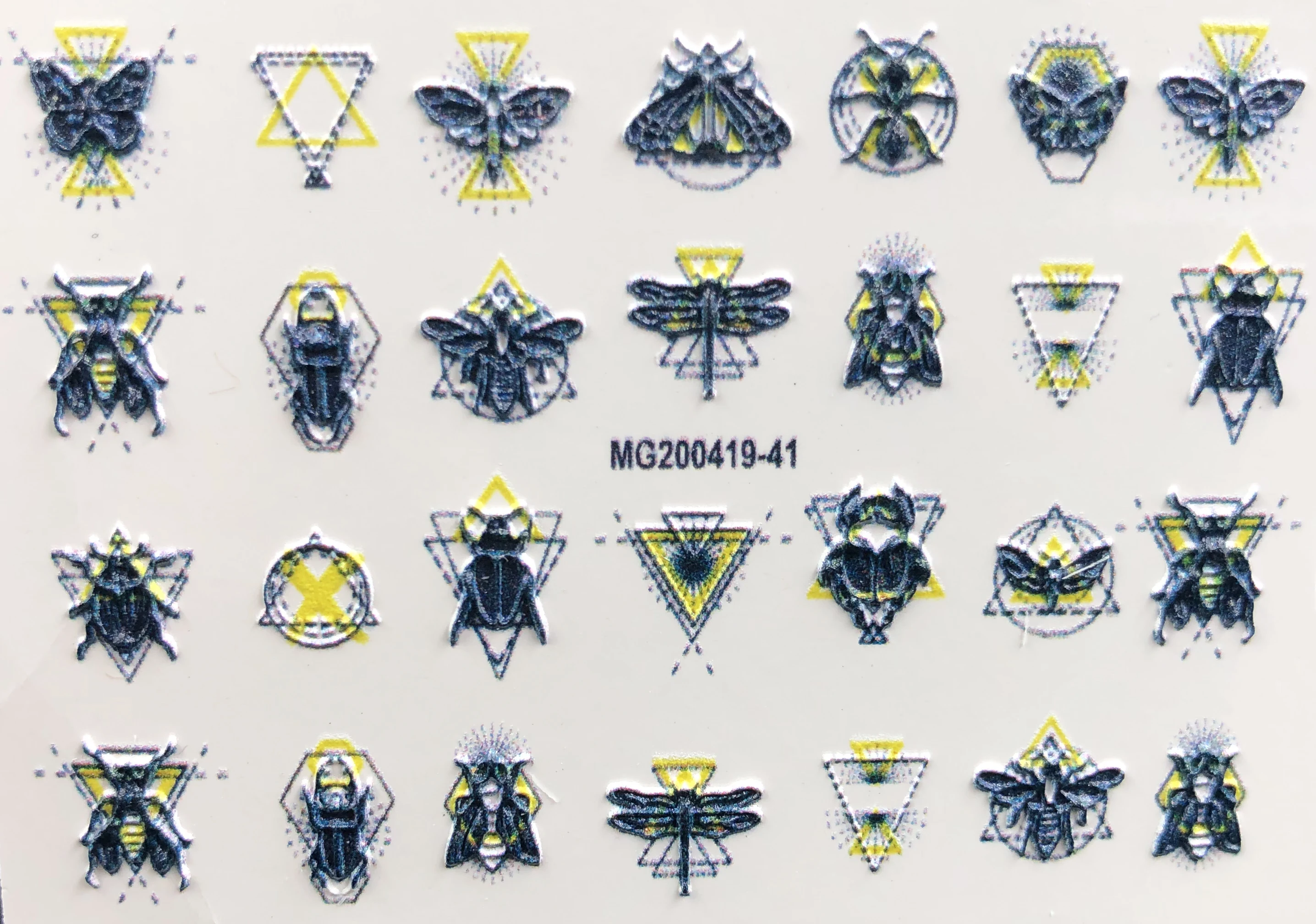 1 шт. 3D акриловая гравировка натуральная пчела фотообои для ногтей водные