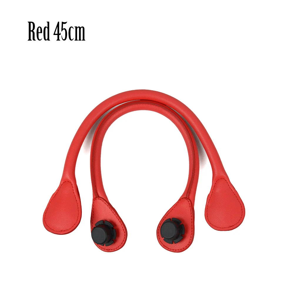 red 45cm TANQU короткий длинный круглый Pu искусственная кожа ручка для Obag классический мини O сумка женские сумки на плечо - Цвет: red 45cm