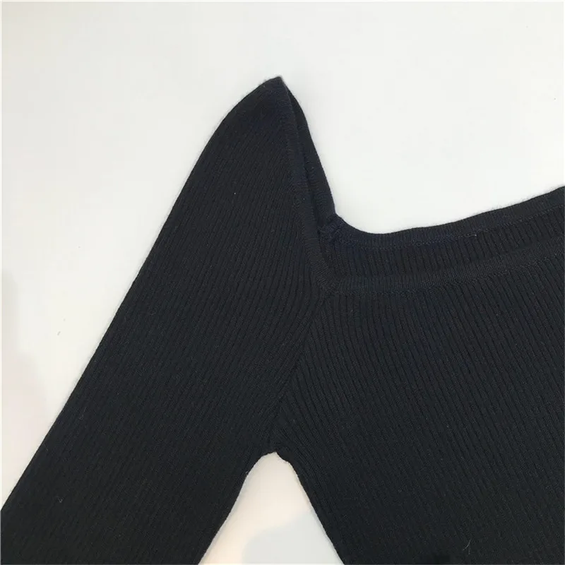 

Black Office Lady Elegant Scoop Neck Long Sleeve Solid Mercerized Cotton Pullovers Tee 2020 Casual Women T-Shirt And Top B-076