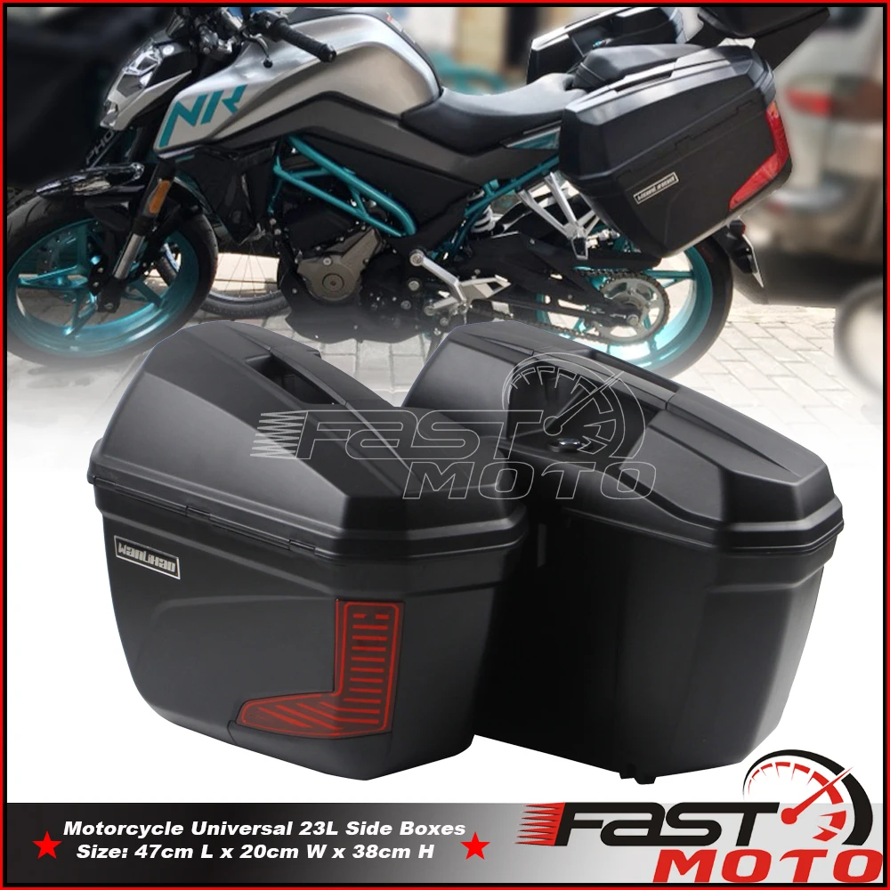 2X 23L Motorbike 47 x 20 x 38cm Side-Case Side Boxes Luggage