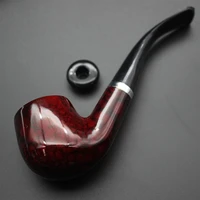 swsmok portable resin pipe bent smoking pipe tobacco pipe filter grinder herb wooden pipe with holder cigarette accessories