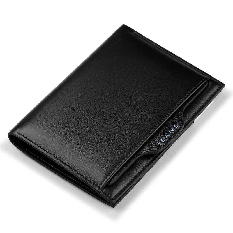 WILLIAMPOLO ultra thin leather wallet men's short fashionable multifunctional buckle clip detachable driver's license card cover images - 6