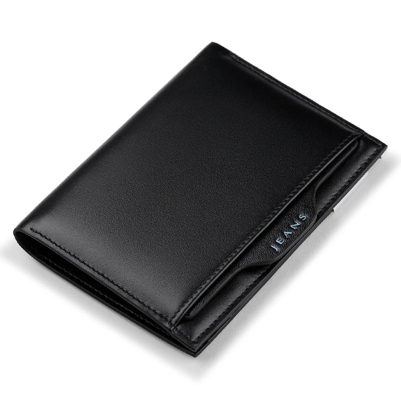 WILLIAMPOLO ultra thin leather wallet men's short fashionable multifunctional buckle clip detachable driver's license card cover