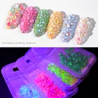 Флуоресцентные кристаллы, светящиеся неоновые Стразы для ногтей без горячей фиксации, 3D светится в темноте, украшения для дизайна ногтей