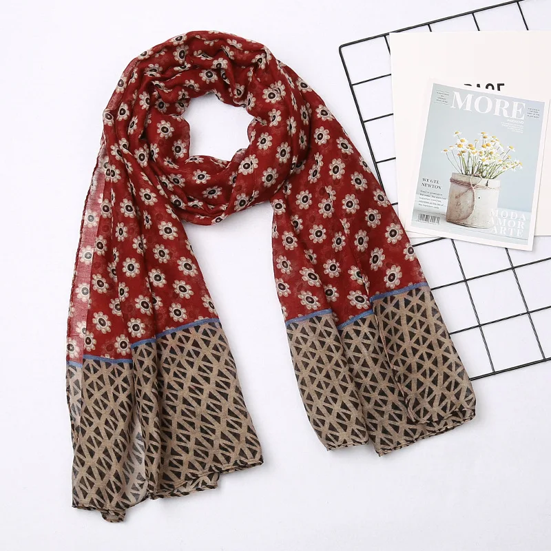 180*88 см Большой размер Мода зима горячая распродажа цветочный принт женский