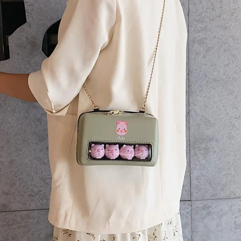 

2020 New Ladies Messenger Bag Lovely Summer Bag Female Stylish Wild Chain Small Square Cartoon Cute Pig Bag