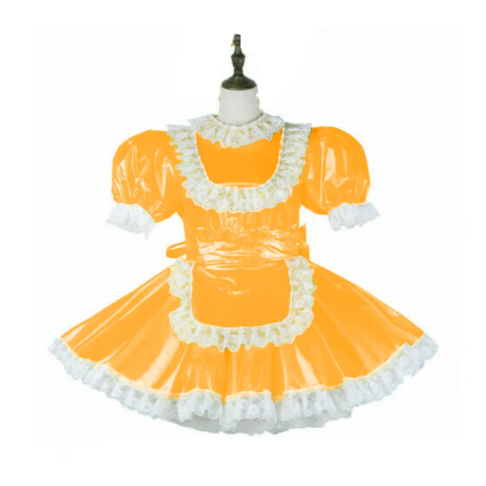 Милое блестящее платье горничной для косплея милое белое кружевное мини-платье