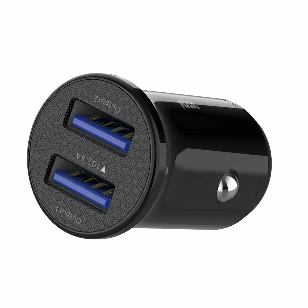 

Mini Dual USB Car Charger Quick Charge Safe Sturdy QC 2.4A 12W Fast Car USB Charger For Mobile Phone